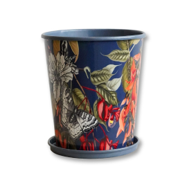 Kew Botanical Retreat Navy Planter with Saucer