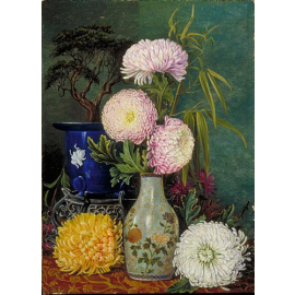 Marianne North Japanese Chrysanthemums Print