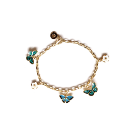 Kew x Bill Skinner Butterfly & Flower Charm Bracelet