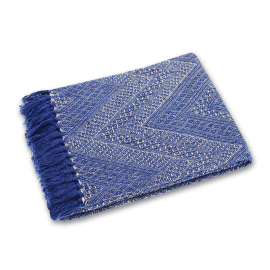 Chevron Recycled Cotton Throw blue, from Walton & Co