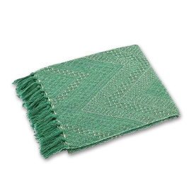 Chevron Recycled Cotton Throw green