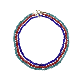 Egyptian-Style Triple Glass Beads Necklace