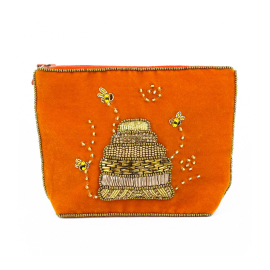 Kew x My Doris Beaded Beehive Coin Purse, Orange