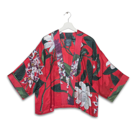 Kew x One Hundred Stars Kimono, Orchid Red