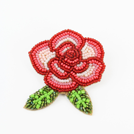 Kew x My Doris Beaded Rose Brooch