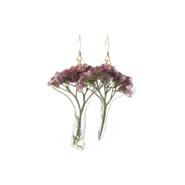 Purple Bouquet Gold Plated Earrings