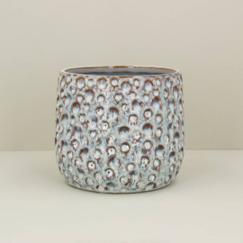 Reactive Glaze Moon Stoneware Pot Cover, Medium