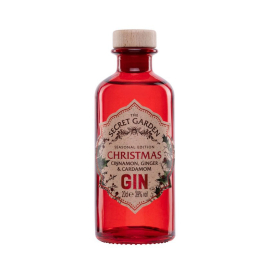 A bottle of delicious Christmas spiced gin distilled with ginger, cinnamon and cardamom.